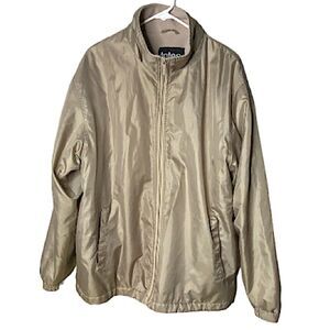 Totes Mens Size XL Fleece Lined Full Zip Rain Jacket Classic Basic Classiccore